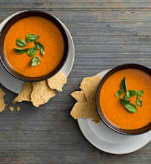 Creamy tomato and basil soup