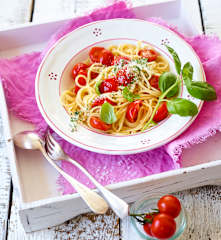 Spaghettini aglio olio mit Cherry-Tomaten