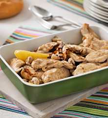 Solomillos de pollo con setas