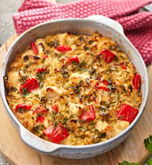 Sauerkraut-Hähnchen-Auflauf