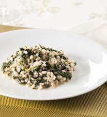 Riso integrale con spinaci (per 2 persone)