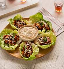 Tacos vegetales de lentejas con dip de tofu