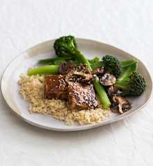 Hoisin tofu with brown rice