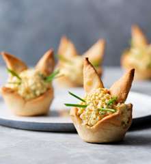 Egg Salad in Crispy Easter Nests