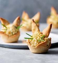 Egg Salad in Crispy Easter Nests
