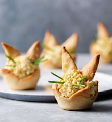 Egg Salad in Crispy Easter Nests