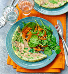 Omelette aux champignons et aux herbes