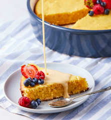 Corn Cake with Eggnog Sauce (Anna)