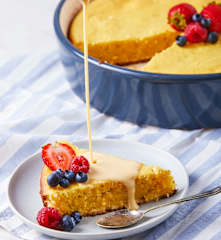 Gâteau de maïs avec sauce au lait de poule (Anna) Métrique
