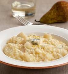 Risotto con pera y gorgonzola