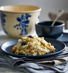 Risoto de bacalhau com grão
