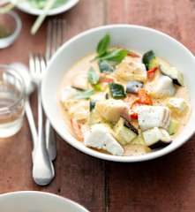 Lieu jaune au curry rouge