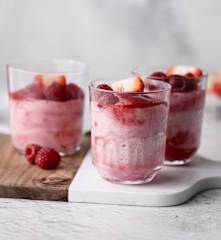 Semifreddo alle fragole e lamponi (vegan)