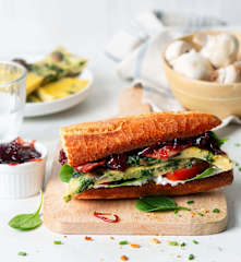 Goat's Cheese Frittata Sandwiches with Caramelised Red Onion Chutney