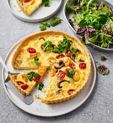 Caramelised leek and feta tart