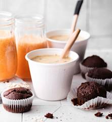 隔夜燕麦/鲜橙胡萝卜果昔/巧克力燕麦麦芬