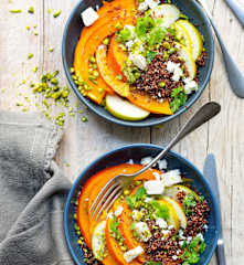 Salade de potimarron, quinoa rouge et feta