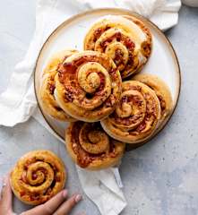 Girelle di pizza al prosciutto