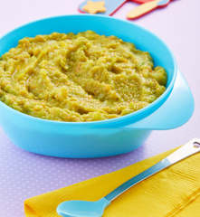 Papilla de zanahoria, chícharo y papa