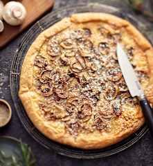 Tarte aux champignons et beaufort