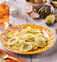 Ravioli Stuffed with Artichokes and Pancetta
