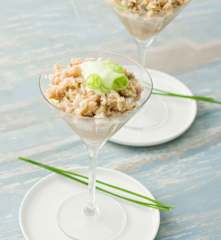 Tartar de bonito con espuma de cebollino