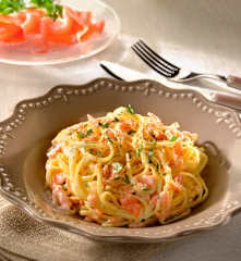 Linguine cu somon și votcă