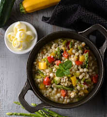 時蔬大薏仁燉飯佐煙燻Scamorza起司