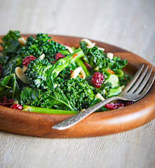 Kale, Broccolini and Cranberries with Almonds