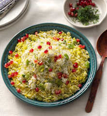 Persian Dill and Lima Bean Rice with Pomegranate
