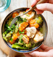 Dinde au lait de coco et petits légumes