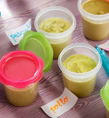 Puré con carne, pescado o pollo para bebés