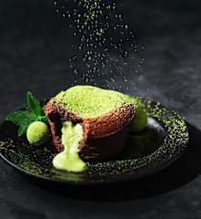 Volcán de té verde matcha