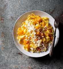 Creamy Tagliatelle with Squash, Scamorza and Pecorino