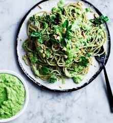 Cashew basil spelt pasta (gut health)