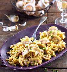 Weizen Risotto mit Champignons