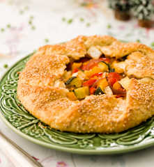 Tarte de Brie e legumes