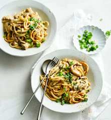 Creamy miso mushroom udon