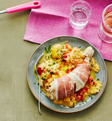 Speck-Keulen mit Rahmsauerkraut