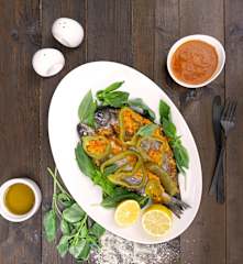 Πέστροφες με βασιλικό