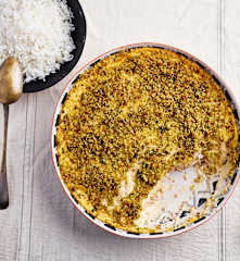 Gratinado de frango, fiambre e queijo