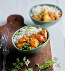 Curry de poulet thaï express et riz basmati