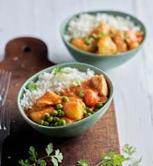 Schnelles Thai-Hähnchen-Curry mit Basmati-Reis