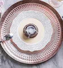 Tortini di cioccolato all'olio e crema inglese (per 2 persone) (senza glutine)