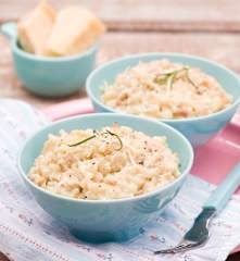 Risotto z boczkiem i pieczarkami