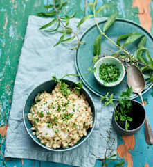 Salada de bacalhau com orzo