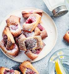 Financiers minute miel et framboises