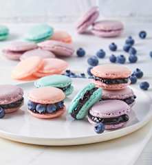 French Macarons with Blueberry Jam