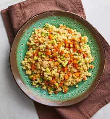 Cous cous di verdure con branzino