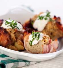 Kartoffelrösti in Baconhülle